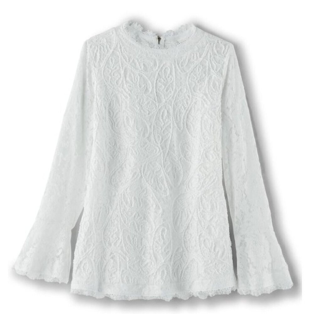 Soft Surroundings Lilith Lace Bell sleeve top white size Medium NWT - Picture 8 of 8